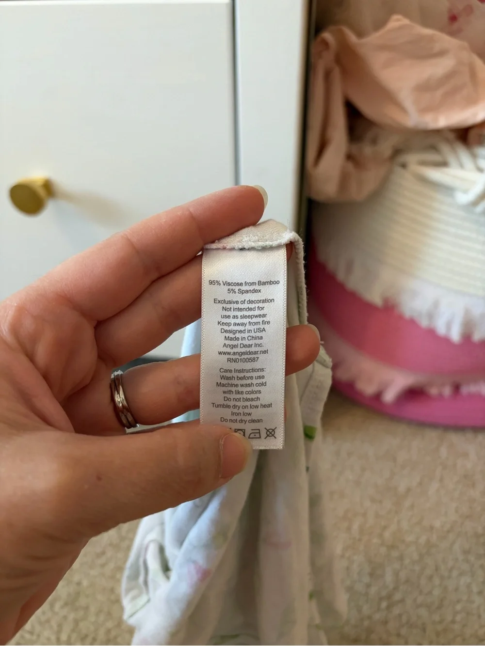 Angel Dear Sweet Pea Bamboo Gown Newborn 0-3 Months